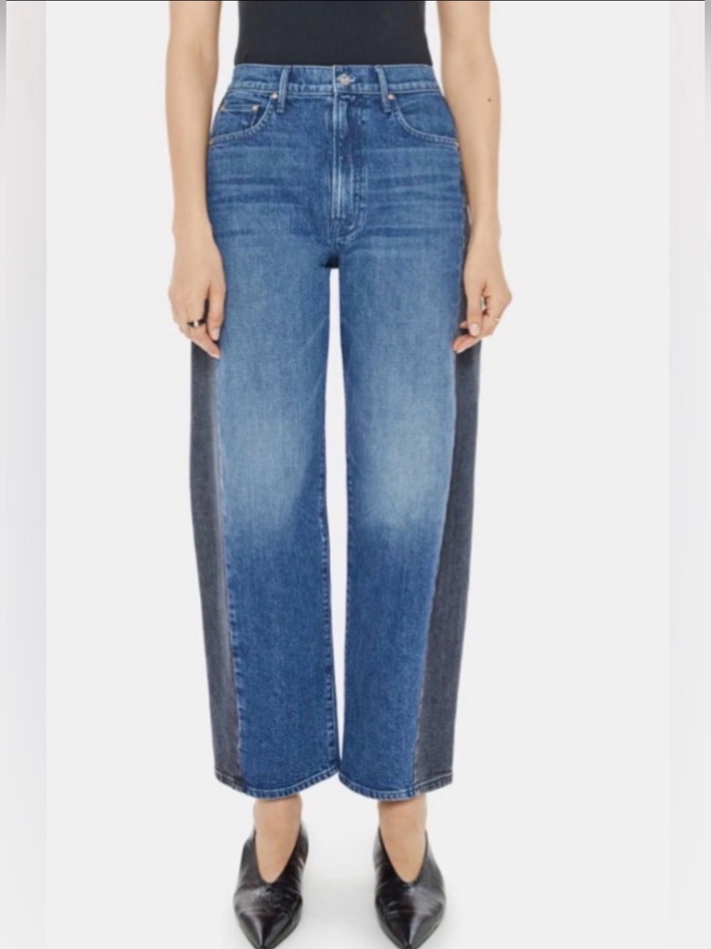 MOTHER SUPERIOR Jeans Half-Pipe Flood Black and Blue Size 28 - Picture 14 of 16